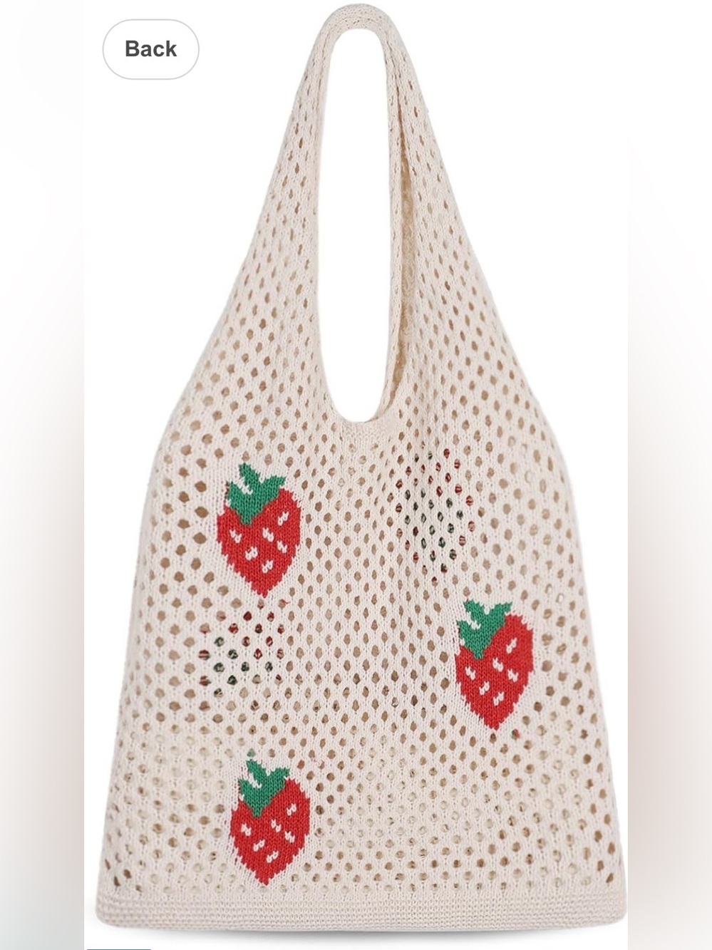 Strawberry Knit Tote Bag